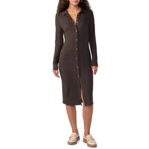 NWT Sanctuary Bodycon button ribbed midi dress Sz L